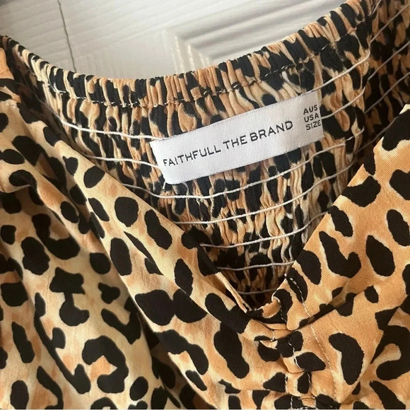 Faithfull the brand Malini Midi Dress Giorgio Animal Size 2 - Picture 3 of 6